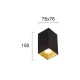 LED Σποτ Οροφής Σε Μαύρο SQUARE 76x76mm 12W GLAM- Viokef