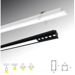 Γραμμικό Χωνευτό L2260 59W Trimless Sasa VIOKEF