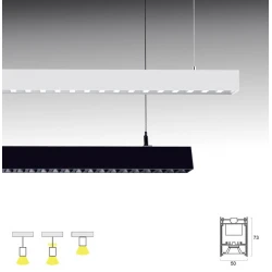 LED Κρεμαστό Γραμμικό Φωτιστικό Σε Λευκό Χρώμα 36W 1410mm Με Διακόπτη Επιλογής Απόχρωσης Λευκού - TOPLINE VIOKEF