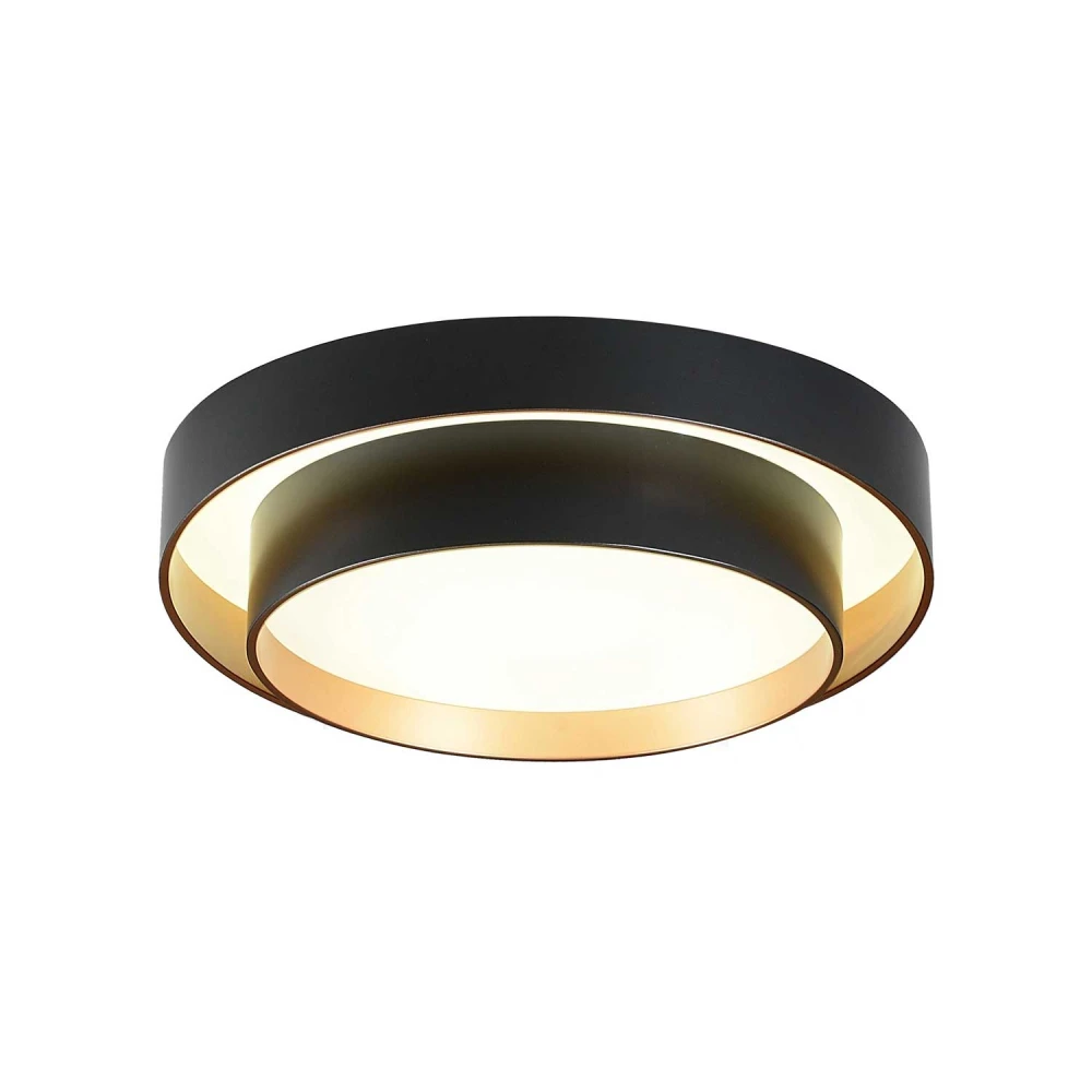 LED Πλαφονιέρα Μαύρη-Χρυσή 48W GRANT - VIOKEF