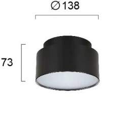 LED Φωτιστικό Οροφής Μαύρο 21.8W D:130 Gabi