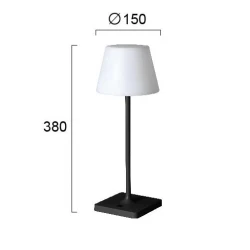 LED Επαναφορτιζόμενο Πορτατίφ Μαύρο Dimmable IP44 2W 4000K HAPPY - VIOKEF