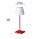 LED Επαναφορτιζόμενο Πορτατίφ Κόκκινο Dimmable IP44 2W 4000K HAPPY - VIOKEF