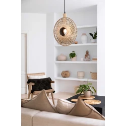Κρεμαστό Μονόφωτο Φωτιστικό Από Bamboo 1xE27 Ilanga-Viokef