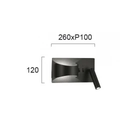 LED Μεταλλική Απλίκα Μαύρη 3W + 5W JAKE - VIOKEF