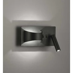 LED Μεταλλική Απλίκα Μαύρη 3W + 5W JAKE - VIOKEF