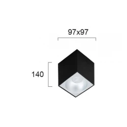 Σποτ Οροφής Σε Λευκό ή Μαύρο 97x97mm 1xGU10 SQUARE JHONNY - Viokef