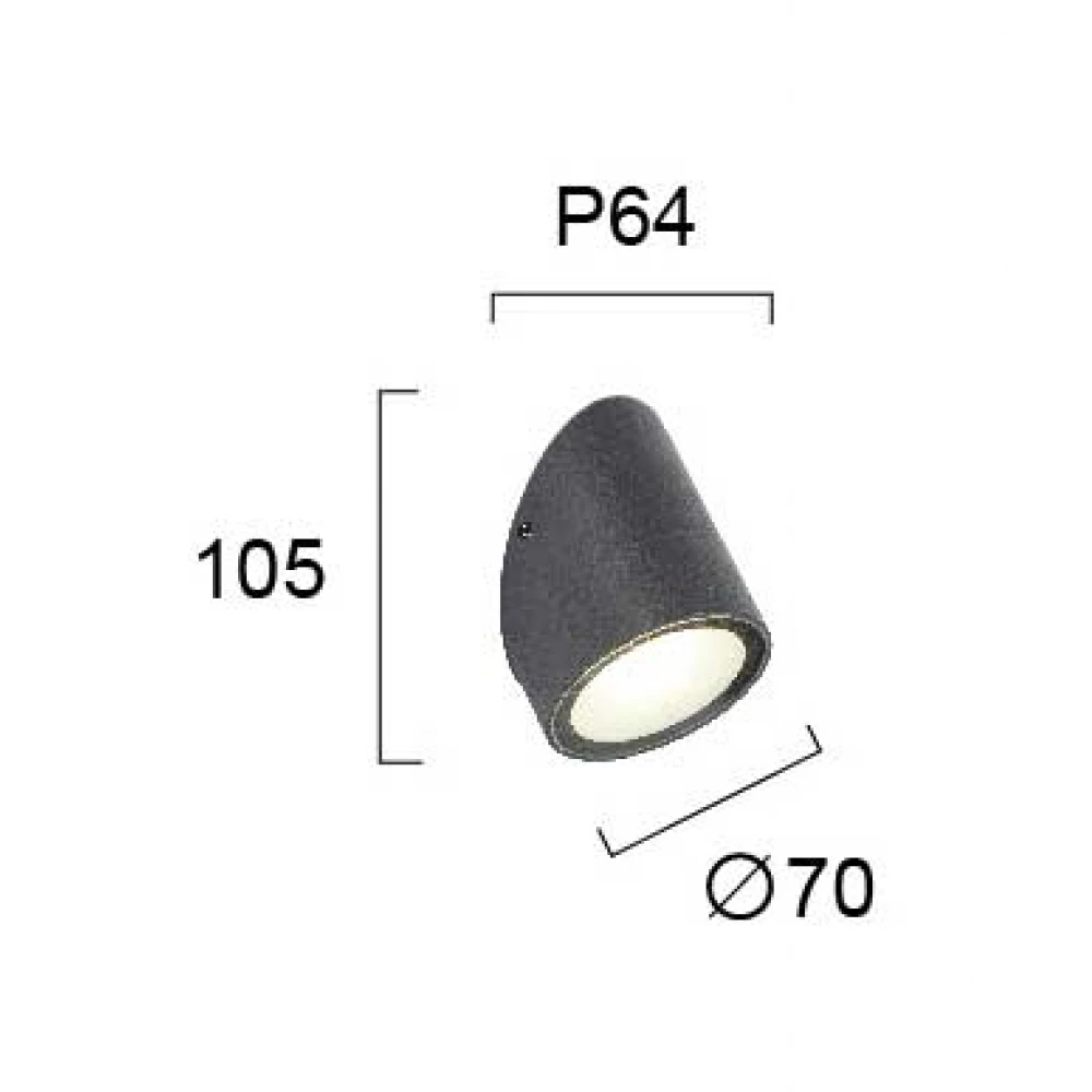 LED Φωτιστικό Τοίχου Αλουμινίου Σκούρο Γκρι 4W IP65 JUNO Viokef