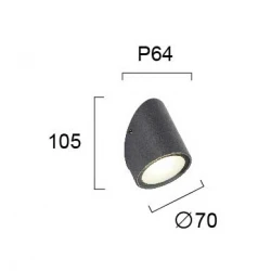 LED Φωτιστικό Τοίχου Αλουμινίου Σκούρο Γκρι 4W IP65 JUNO Viokef
