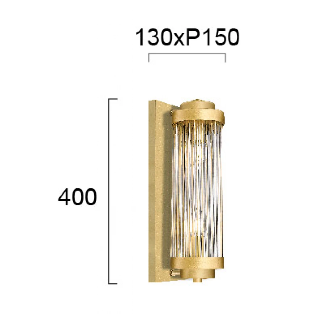 Απλίκα Δίφωτη Χρυσή Και Διάφανο Γυαλί 2xE14 KAROLINA VIOKEF