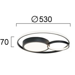LED Φωτιστικό Οροφής Μαύρο 36W Karon Viokef