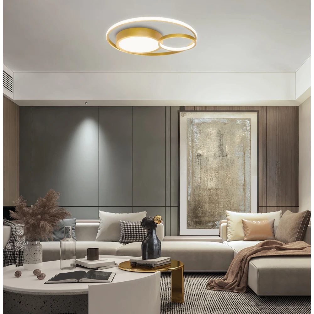 LED Φωτιστικό Οροφής Χρυσό 36W Karon VIOKEF