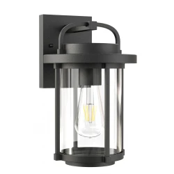 Απλίκα Αλουμινίου Σε Μαύρο με Σκιάδιο Από Γυαλί 1x E27 IP23 KIMOLOS - VIOKEF