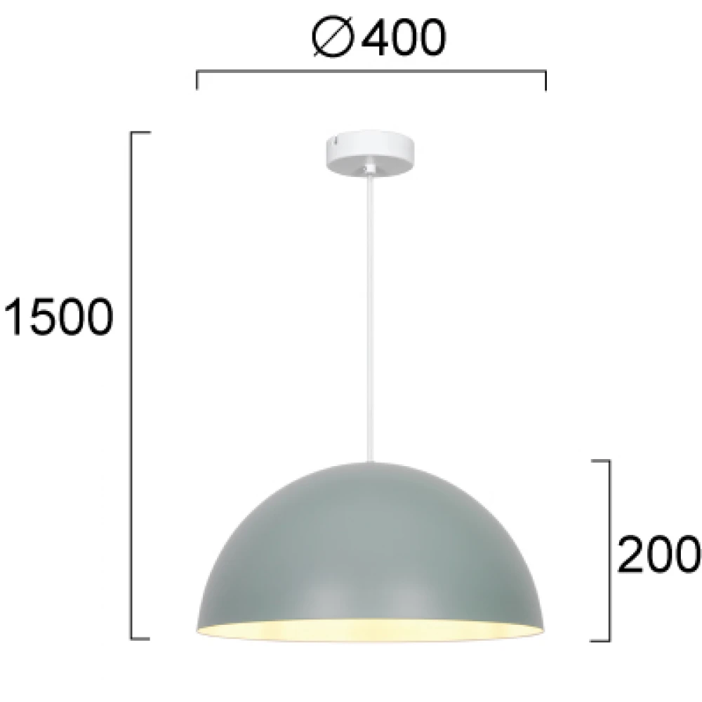 Κρεμαστό Φωτιστικό Μονόφωτο Πράσινο 1xE27 Kody - Viokef