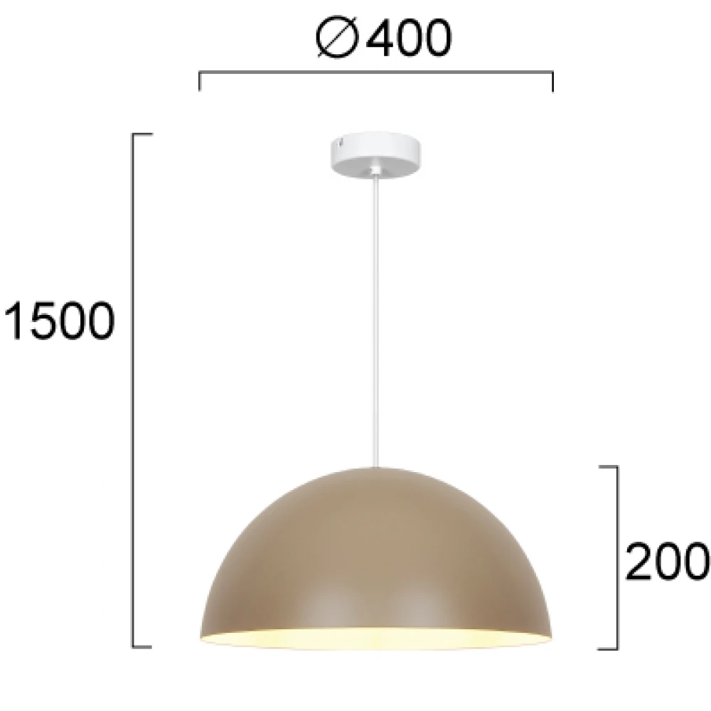 Κρεμαστό Φωτιστικό Μονόφωτο Καφέ 1xE27 Kody - Viokef