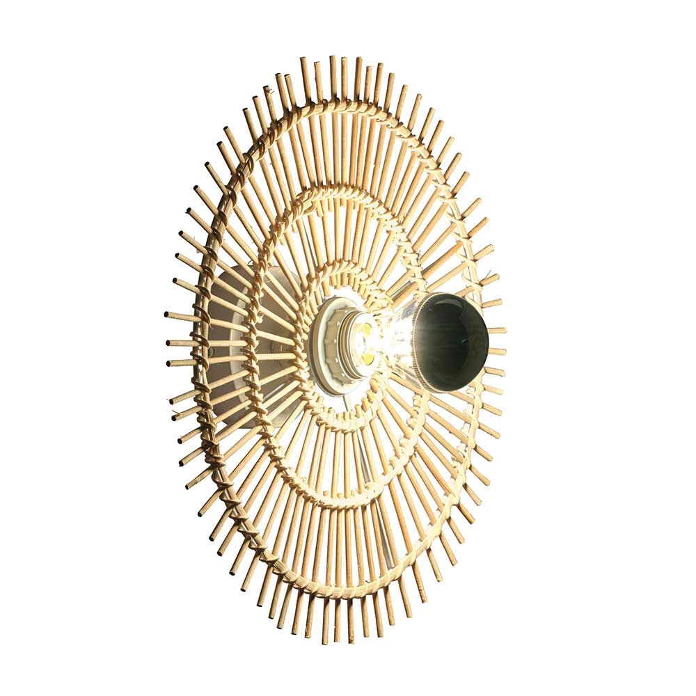 Φωτιστικό Οροφής - Τοίχου Από Rattan Ø30cm 1x E27 70W max LETA - Viokef