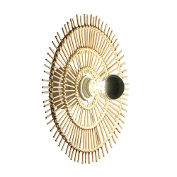 Φωτιστικό Οροφής - Τοίχου Από Rattan Ø30cm 1x E27 70W max LETA - Viokef