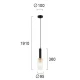 Κρεμαστό Φωτιστικό Μονόφωτο Με Γυαλί 1x E14 40W max LIRA - Viokef