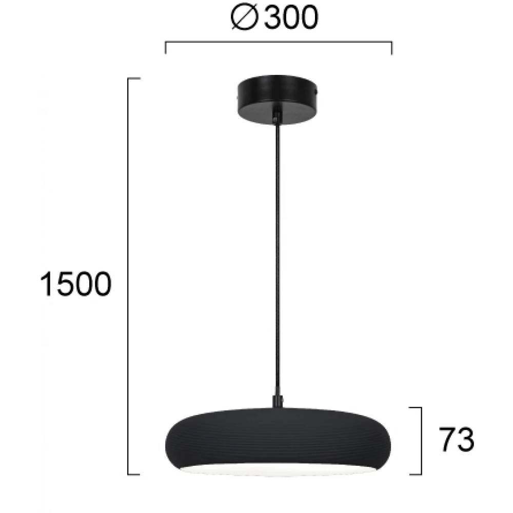 LED Μονόφωτο Κρεμαστό Φωτιστικό Μαύρο 11W Logan - Viokef