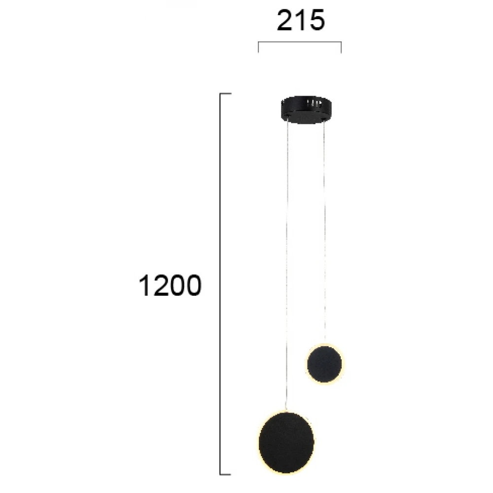 LED Κρεμαστό Φωτιστικό Δίφωτο Μαύρο 11.2W MAD VIOKEF
