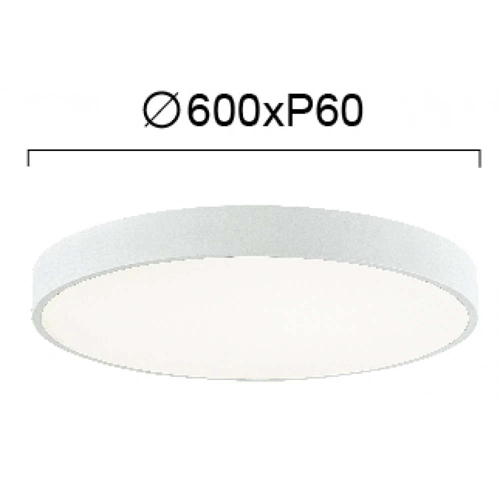 LED Πλαφονιέρα Λευκή D:600 67W 3000K/4000K with CCT switch Madison - VIOKEF