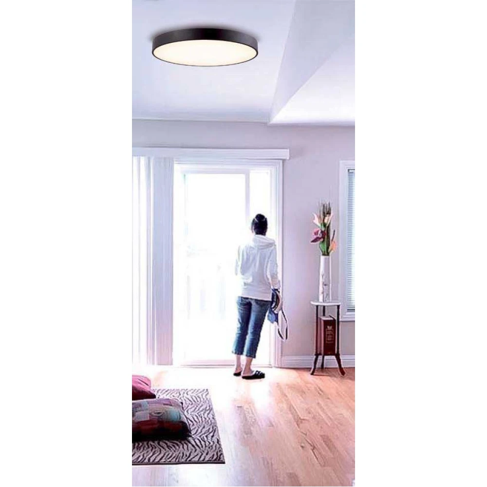 LED Πλαφονιέρα Μαύρη D:600 67W 3000K/4000K with CCT switch Madison - VIOKEF