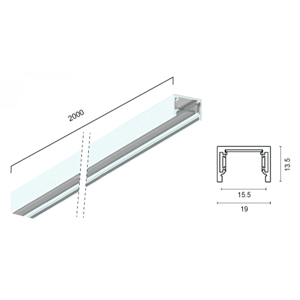 Ράγα Μαγνητική  Slim 48V Λευκή Slim Magnetic 2m VIOKEF