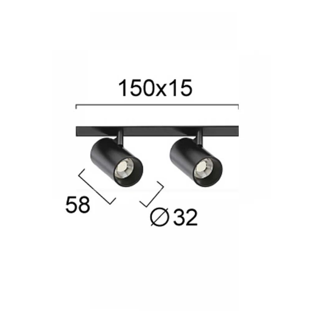 Διπλό Σποτ Track 2x5W Slim Magnetic - Viokef