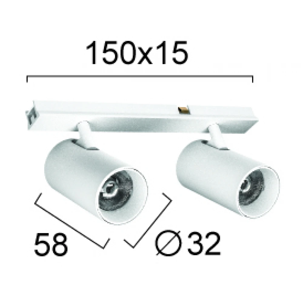 Διπλό Σποτ Track 10W Λευκό Slim Magnetic - Viokef