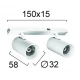 Διπλό Σποτ Track 10W Λευκό Slim Magnetic - Viokef