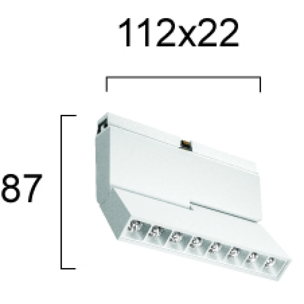 Linear Antiglare Adjustable L:112  Λευκό Slim Magnetic Viokef