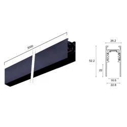 Μαγνητικό Track Rail 3m με Tάπες και Κάλυμμα Viokef