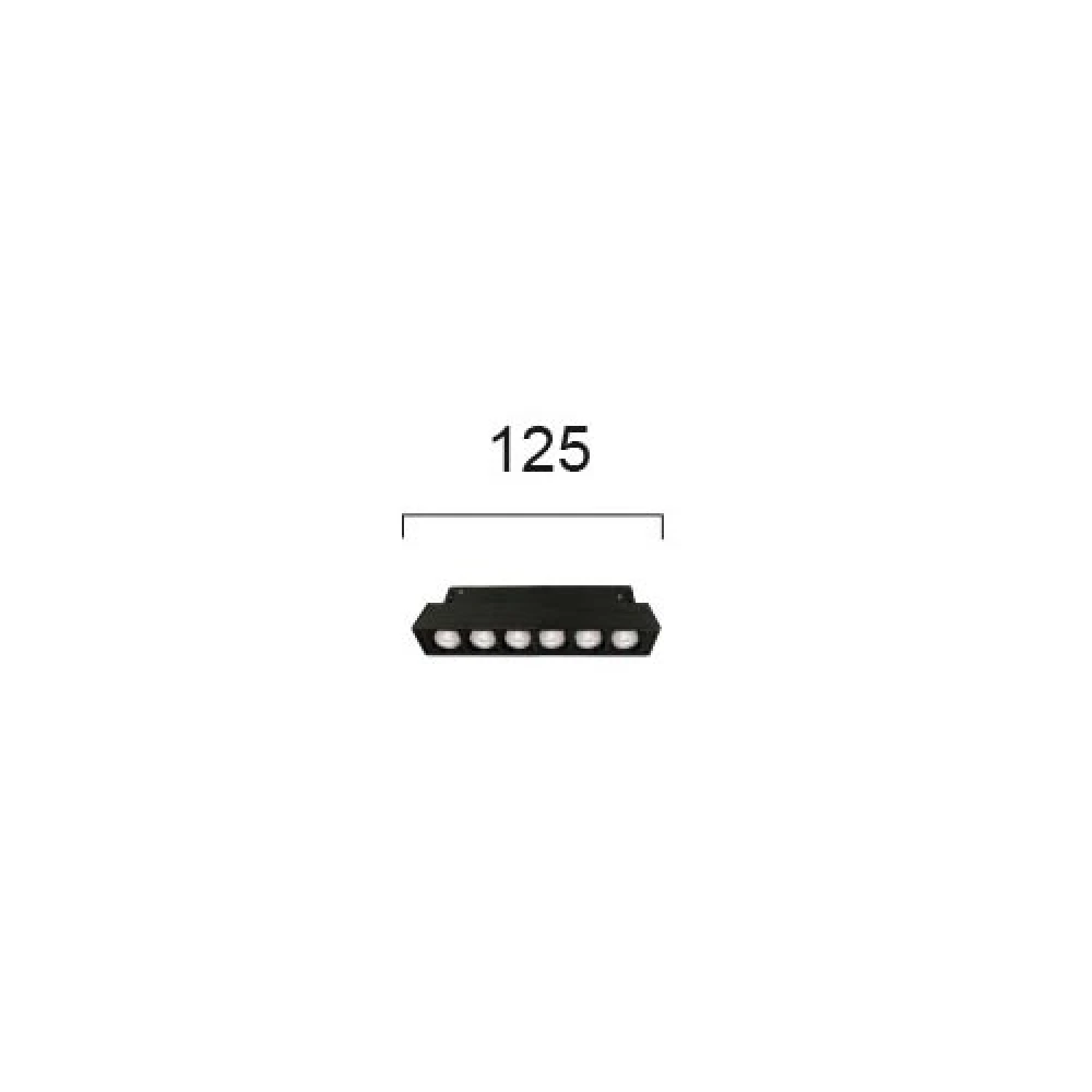 Γραμμικό Οροφής (Track) MAGNETIC LED 6W Μαύρο 48VDC CRI>80 UGR<15 - VIOKEF