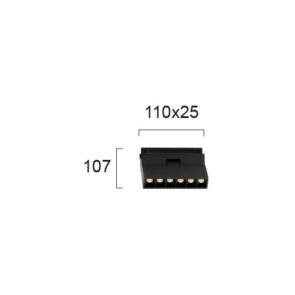 Γραμμικό Οροφής (Track) MAGNETIC LED 6W Μαύρο 48VDC CRI>80 - VIOKEF