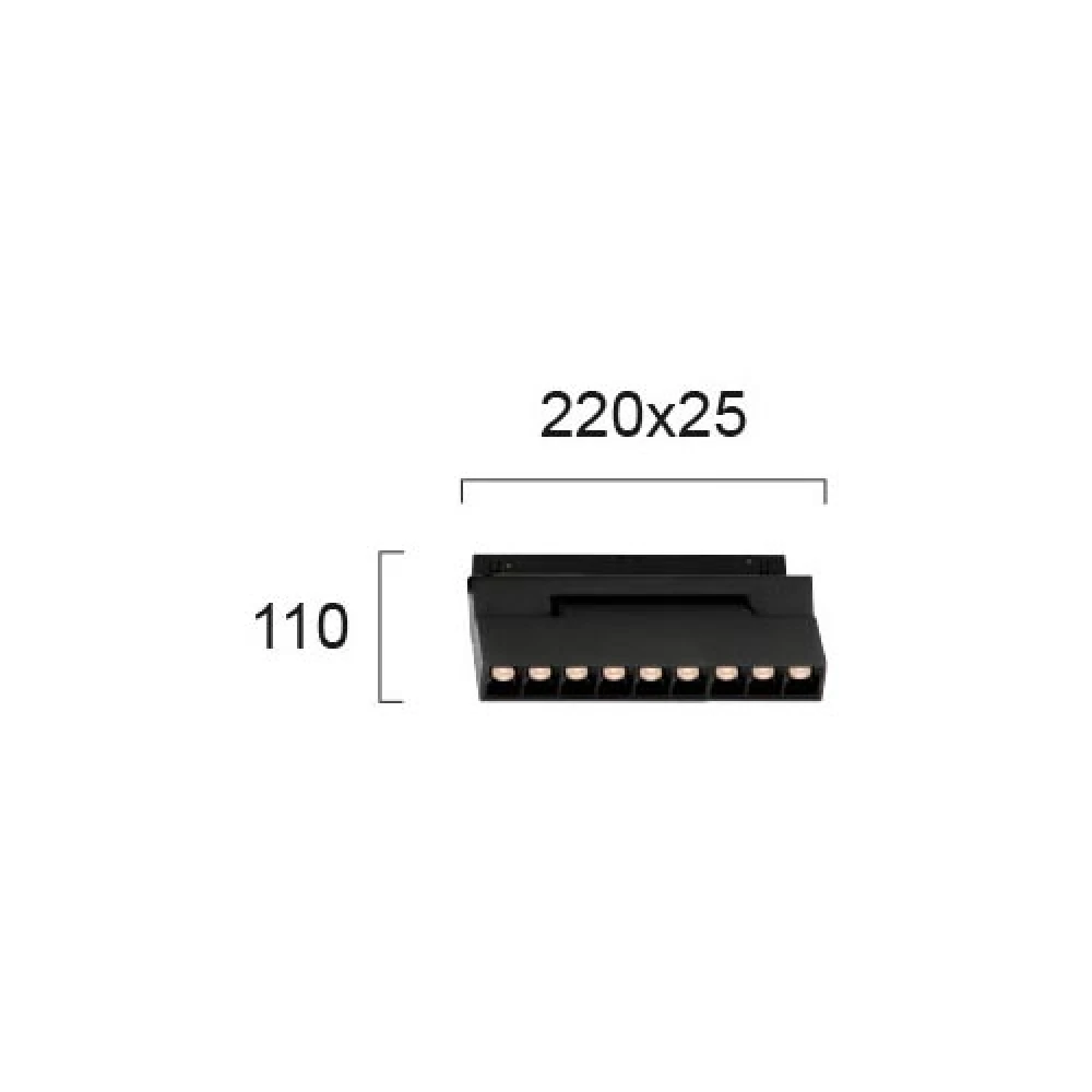 Γραμμικό Οροφής (Track) MAGNETIC LED 12W Μαύρο 48VDC CRI>80 - VIOKEF