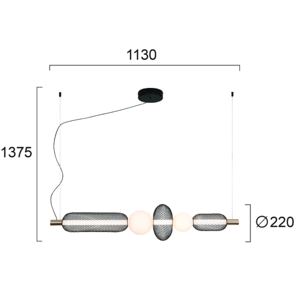 LED Κρεμαστό Φωτιστικό Ράγα 28W Margot - Viokef