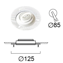Χωνευτό Σποτ Λευκό 1xGU10 MASK - VIOKEF