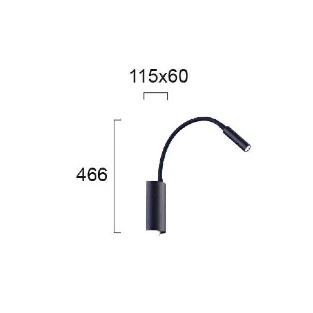 LED Απλίκα Σποτ Σε Μαύρο 3W 277lm 3000K MATRIX - Viokef