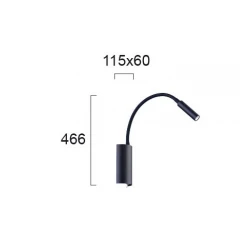 LED Απλίκα Σποτ Σε Μαύρο 3W 277lm 3000K MATRIX - Viokef