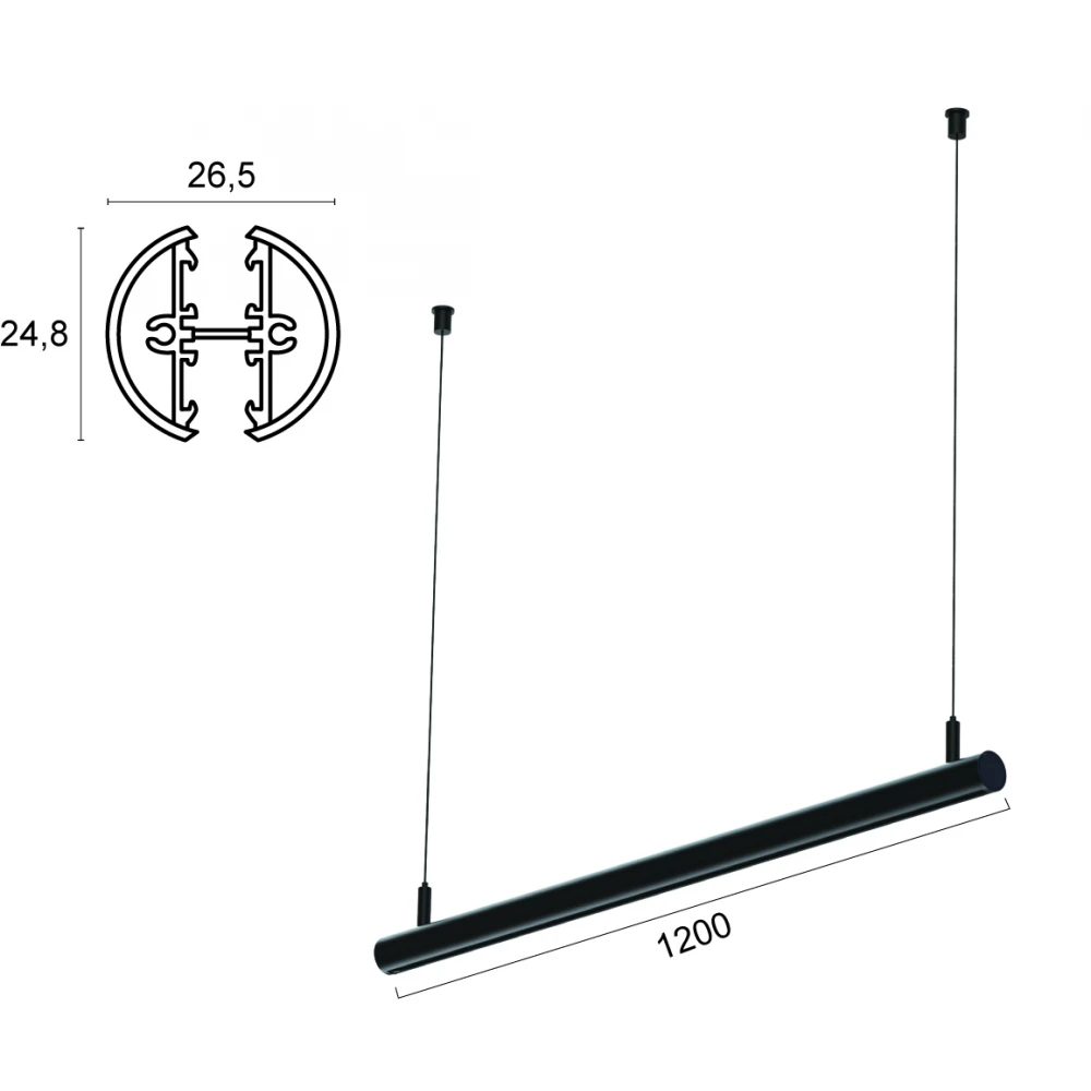 Κρεμαστή  Κυλινδρική  Μαγνητική Ράγα Micro Magnetic Viokef