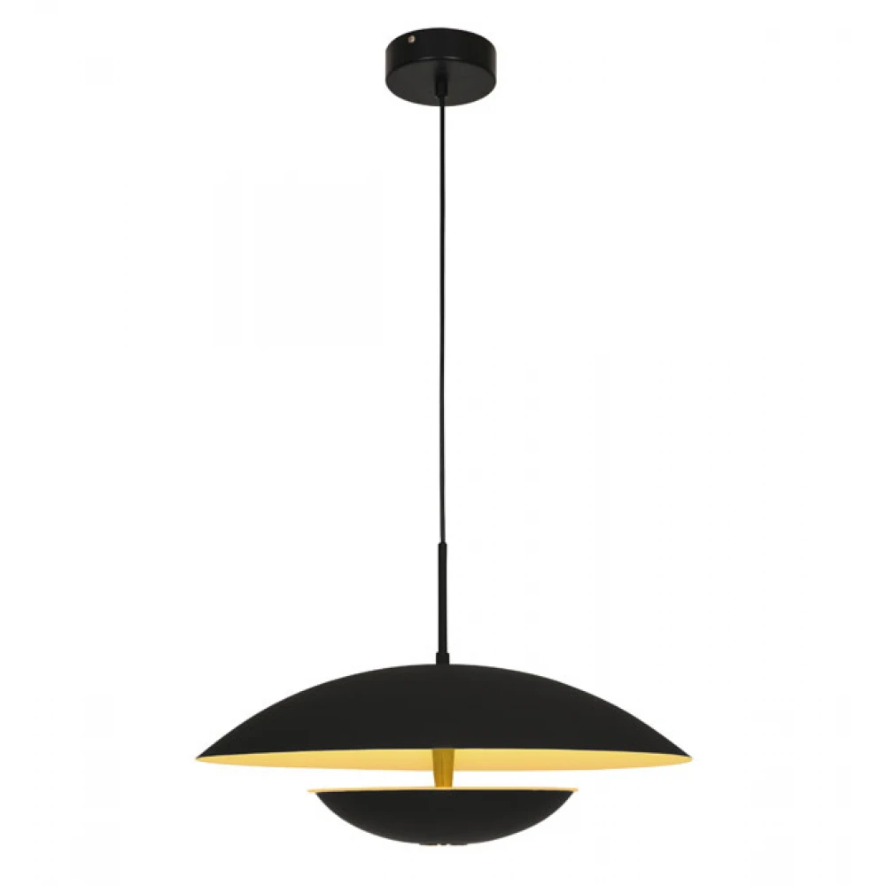 LED Κρεμαστό Φωτιστικό Σε Μαύρο Με Χρυσό 16W 955lm MONICA - Viokef