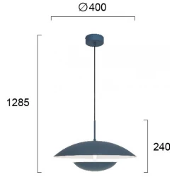 LED Κρεμαστό Φωτιστικό Σε Γκρι Με Λευκό 16W 955lm MONICA - Viokef