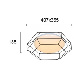 LED Πλαφονιέρα Μαύρη 12W 900Lm 3000K MONTE - Viokef