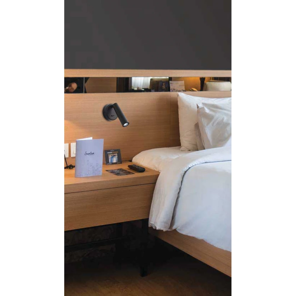 LED Απλίκα Reading light Με Διακόπτη Μαύρη 3W MYSTERY - VIOKEF