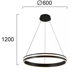 Κρεμαστό Φωτιστικό Μαύρο 52W Nesos - Viokef