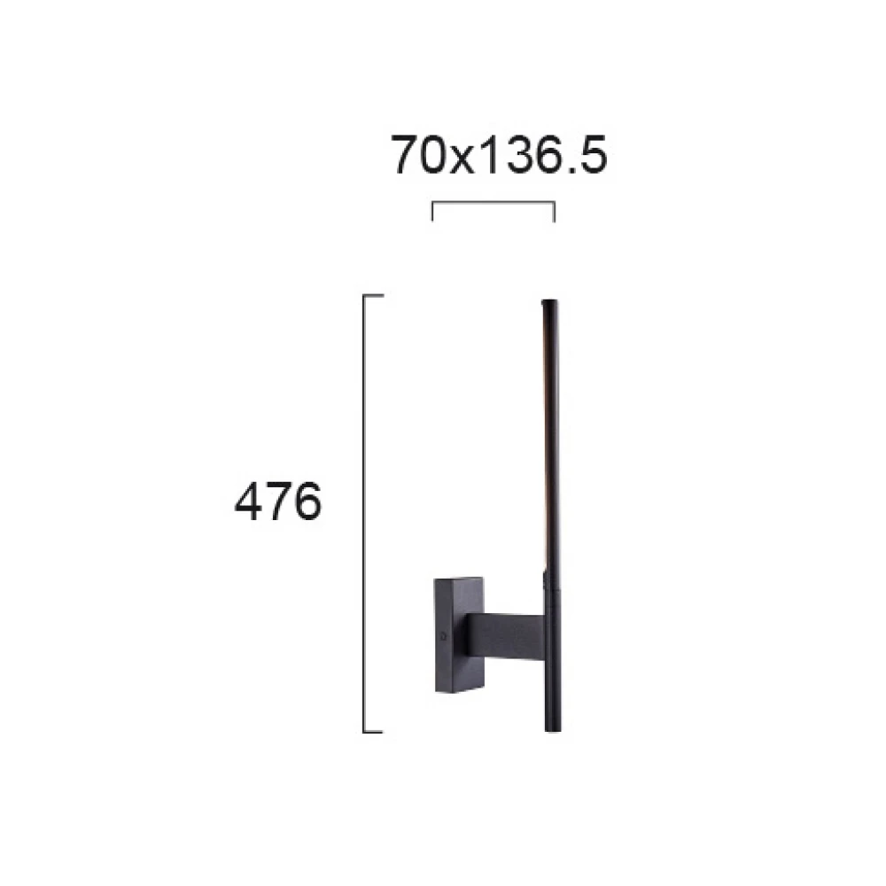 LED Απλίκα Μαύρη 6W 480Lm 3000K NIDO - Viokef