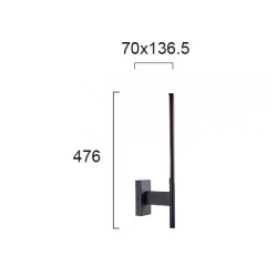 LED Απλίκα Μαύρη 6W 480Lm 3000K NIDO - Viokef