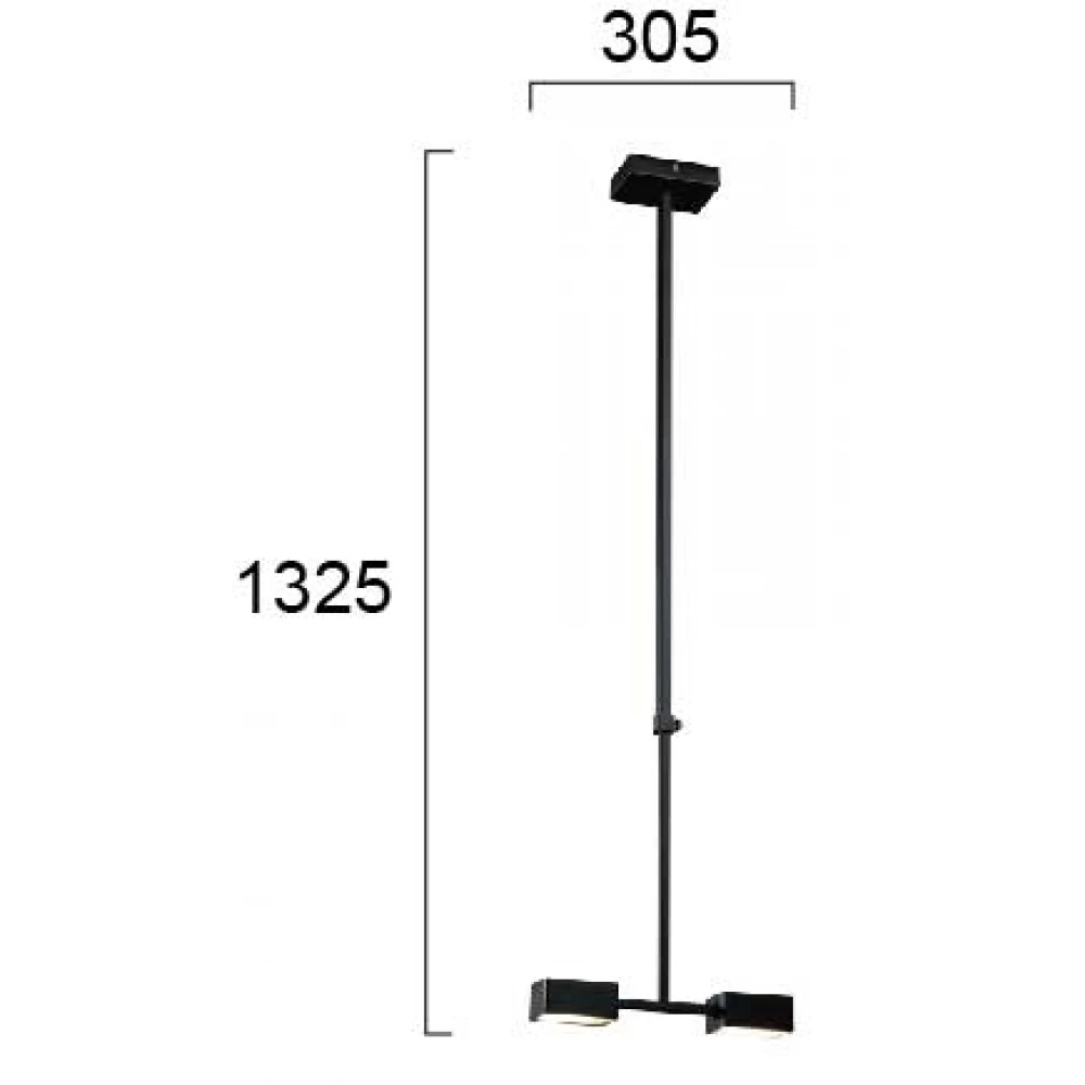 LED Κρεμαστό Φωτιστικό Μαύρο Μεταλλικό 12.6W NOSTO - VIOKEF