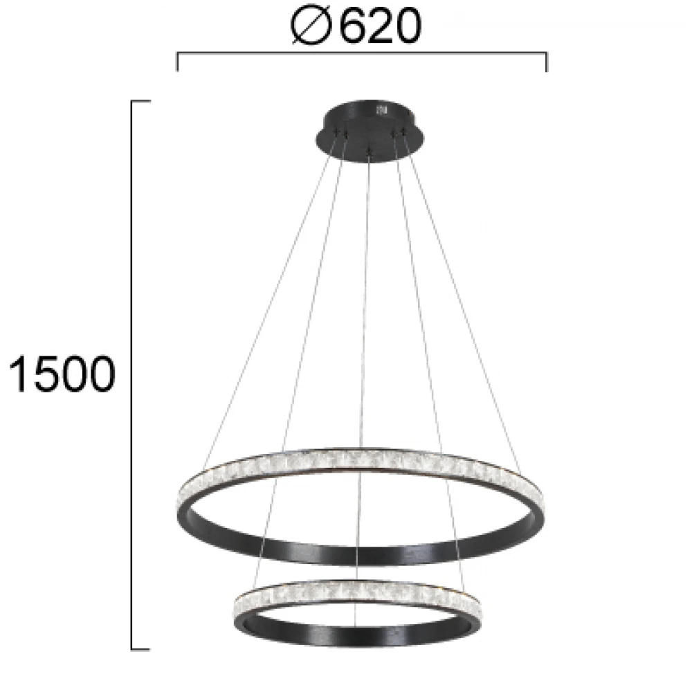 LED Κρεμαστό Φωτιστικό D:620 48W Oriana VIOKEF