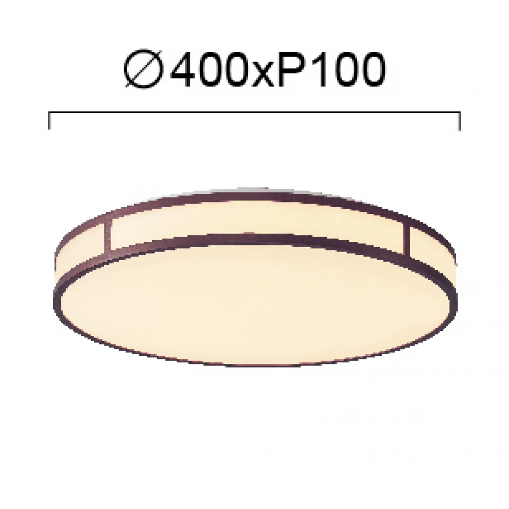 LED Πλαφονιέρα Αλουμινίου Λευκή - Καφέ D:400 40W PIEDRO - VIOKEF